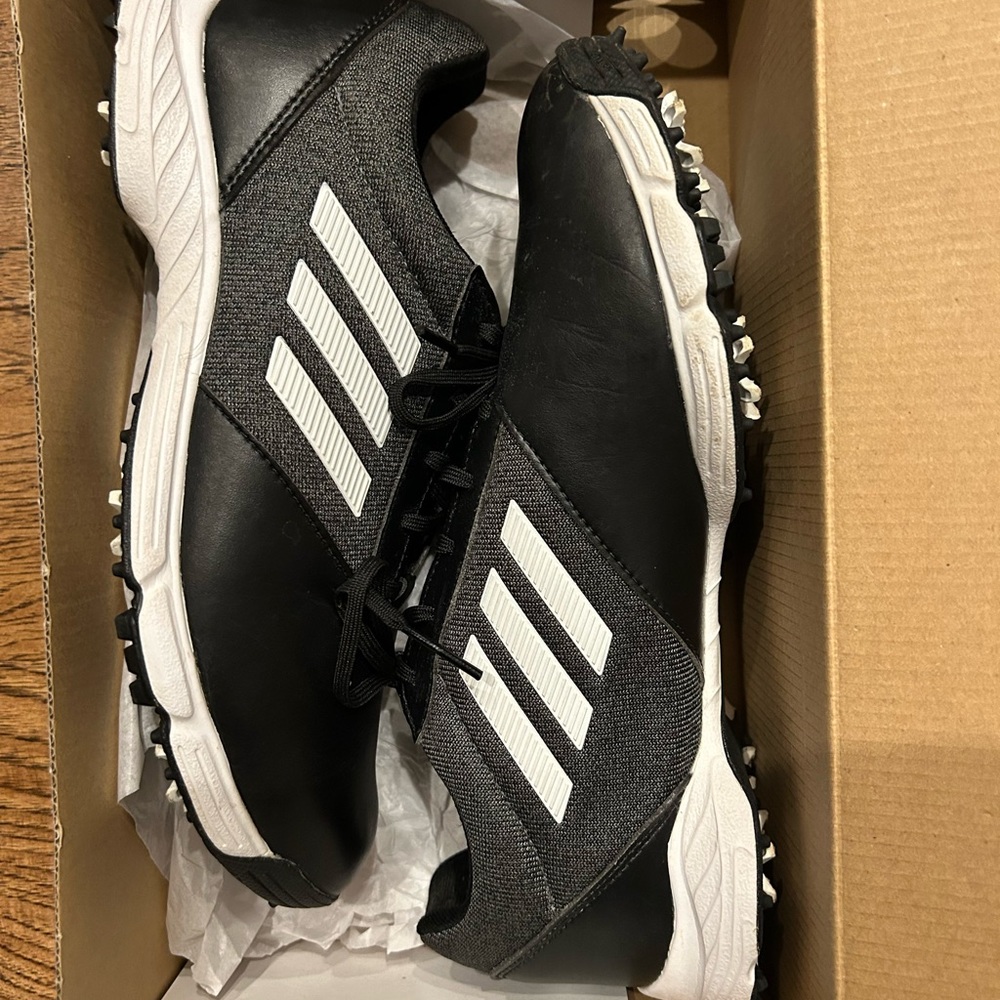Adidas Women's Black and White Athletic Golf Shoes 9.5